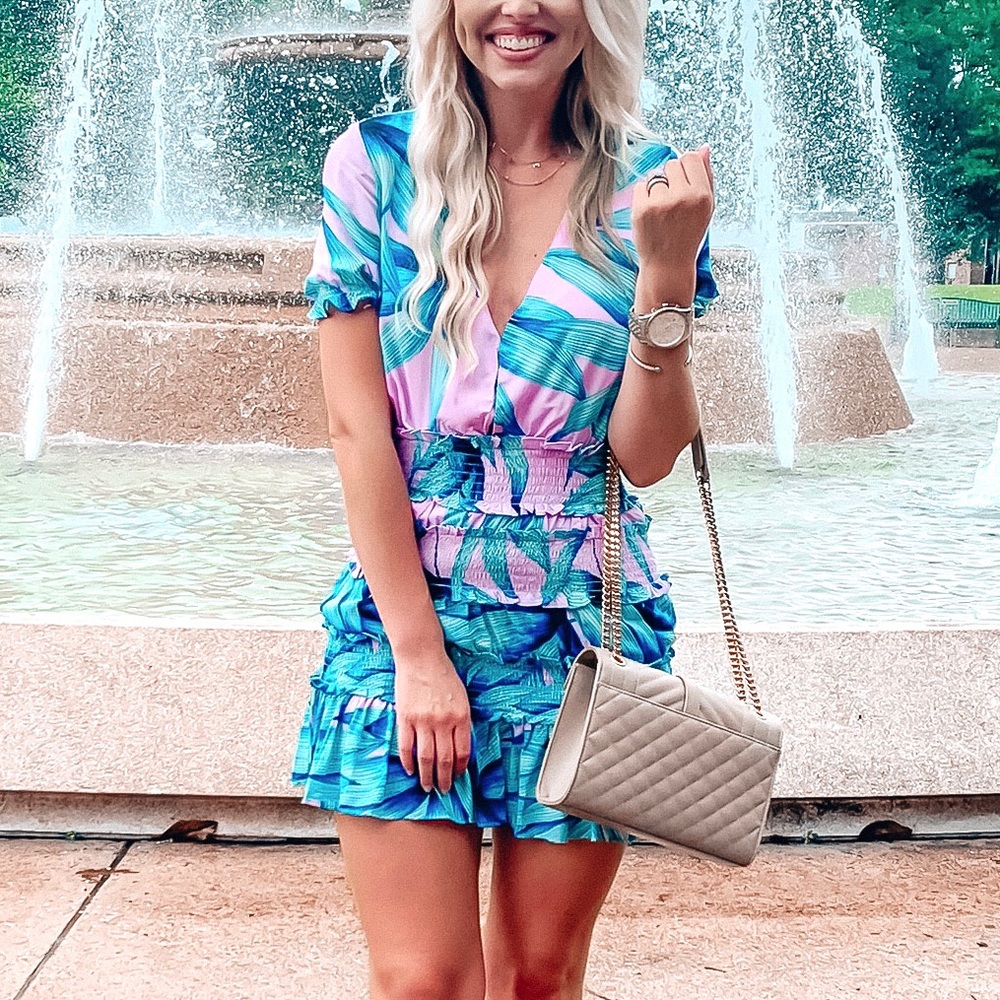 KARLIE smocked mini Dress